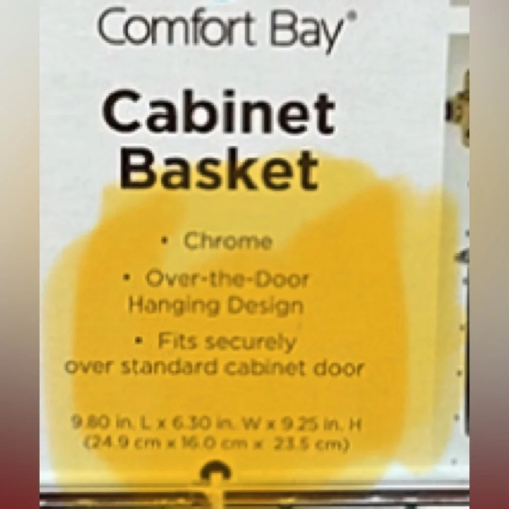 Comfort Bay Chrome over Cabinet door Basket. Fits securely over standard door